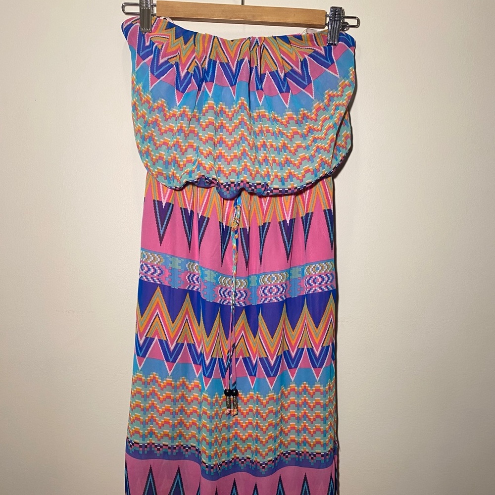 Strapless day or evening summer dress